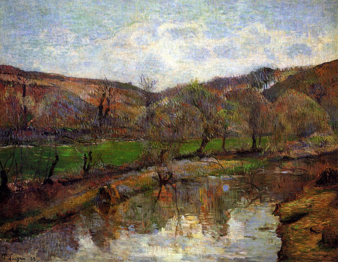 Aven Valley, Upstream of Pont-Aven - Paul Gauguin Painting
